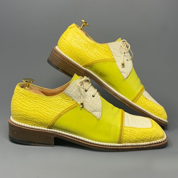 * RARE * MAURI Genuine Alligator / Shark Skin & Patent Leather / Men's 10M - Picture 12 of 14